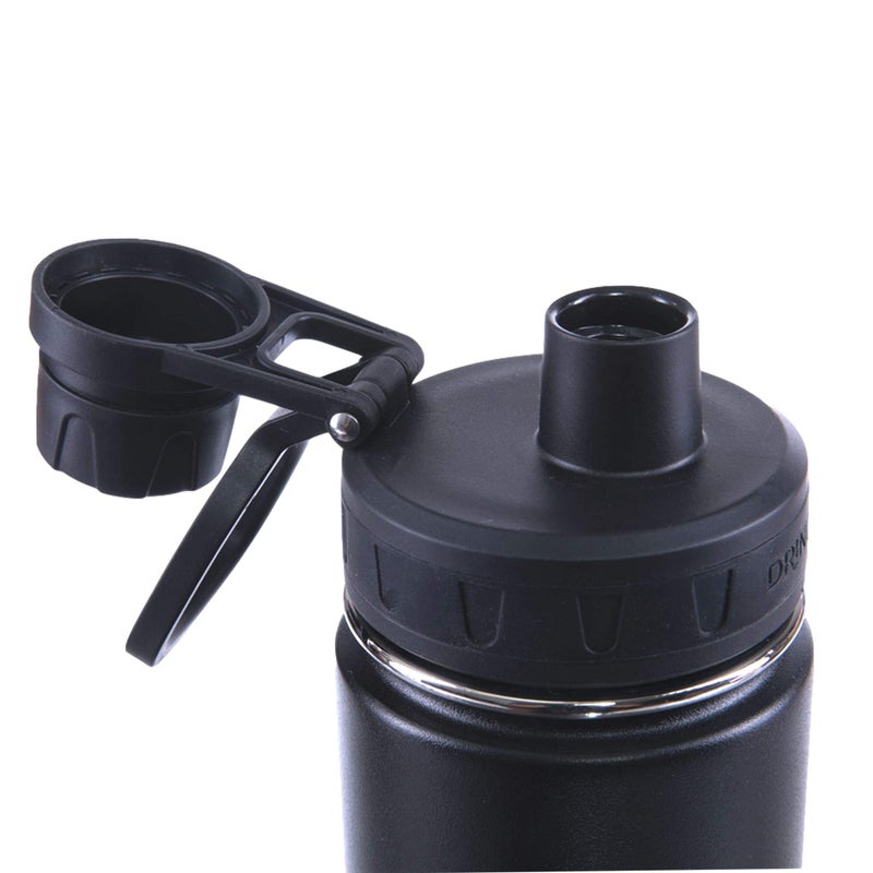 Drinco Stainless Steel Water Bottle Spout Lid Vacuum Insulated Double Wall Water Bottle Wide Mouth (40oz 32oz 22oz 18oz 14oz) Leak Proof Keep Cold Sport Camping Hiking (22 oz, 22oz Black) - Image 3
